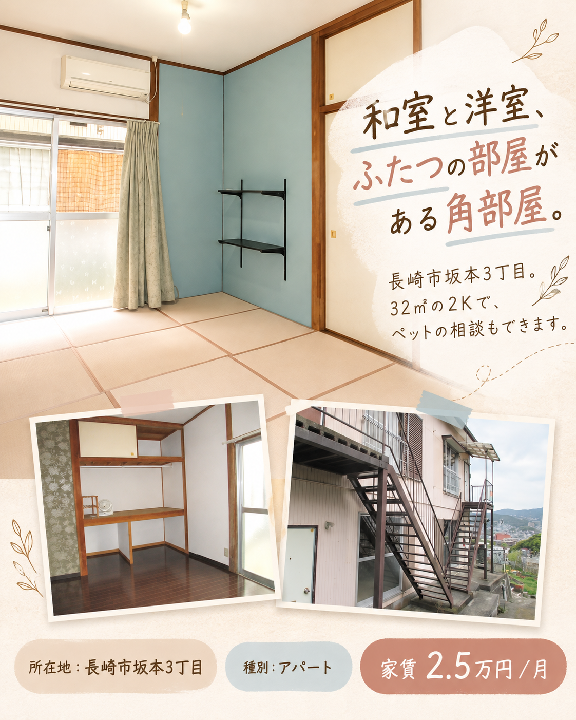 長崎市坂本3丁目 アパートの掲載画像